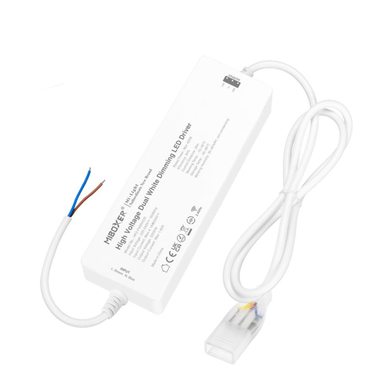 Miboxer (Mi-Light) 230V LED szalag CCT (Állítható fehér) vezérlő dimmer és tápegység 400W