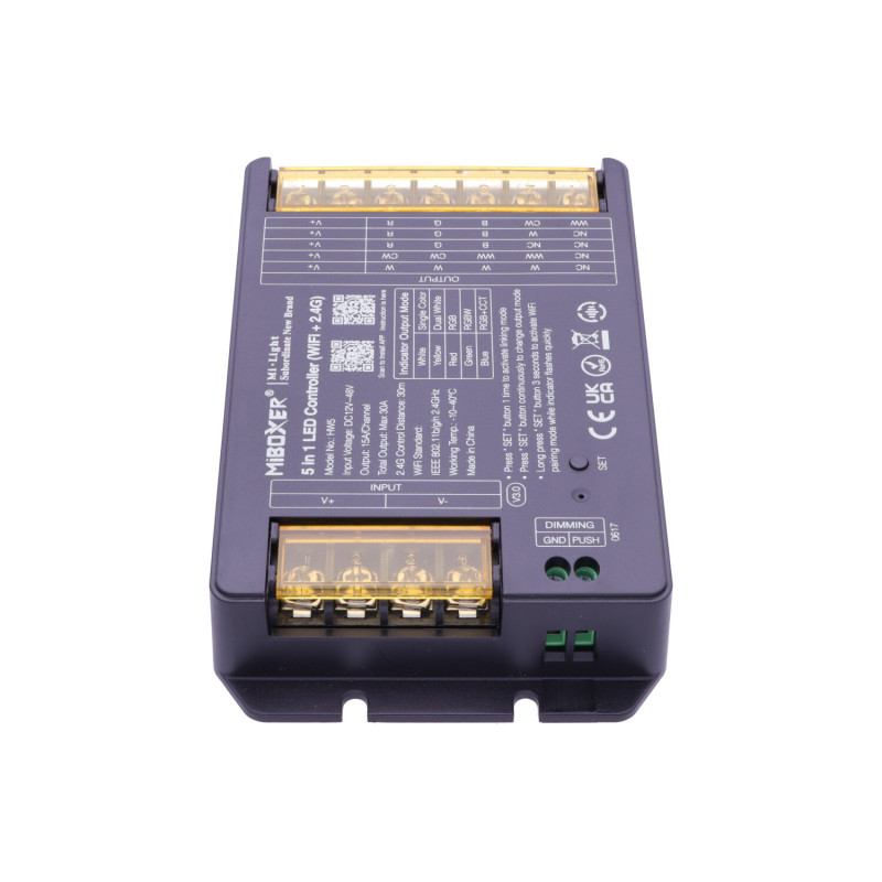 Miboxer HW5 WIFI TUYA Multifunkciós 5-in-1 LED szalag vezérlő 1440Watt 30A 12-48VDC