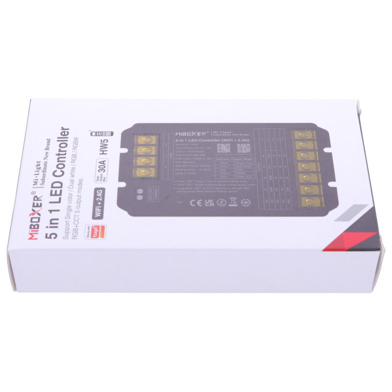 Miboxer HW5 WIFI TUYA Multifunkciós 5-in-1 LED szalag vezérlő 1440Watt 30A 12-48VDC