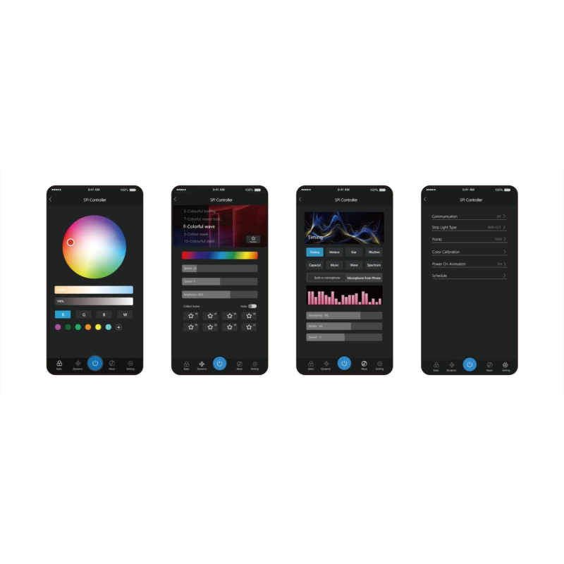 Miboxer SPIW5 több funkciós (5in1) WIFI SPI és DMX futófény LED szalag vezérlő 5-24VDC 10A