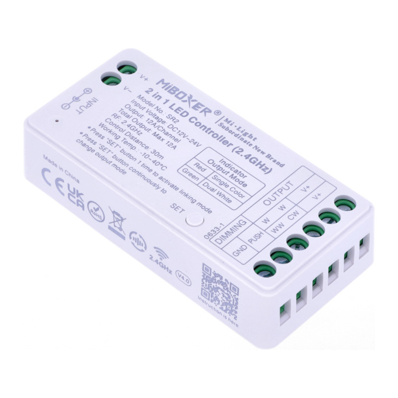 MIBOXER 2-in-1 CCT és Egyszínű LED Szalag vezérlő - FUTSR2