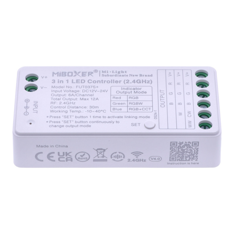 MIBOXER 5-in-1 Univerzális LED szalag vezérlő - FUTSR5 (RGB, RGBW, RGB+CCT, CCT, Egyszínű)