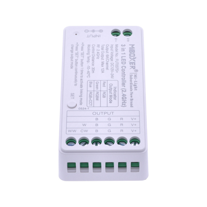 MIBOXER 5-in-1 Univerzális LED szalag vezérlő - FUTSR5 (RGB, RGBW, RGB+CCT, CCT, Egyszínű)