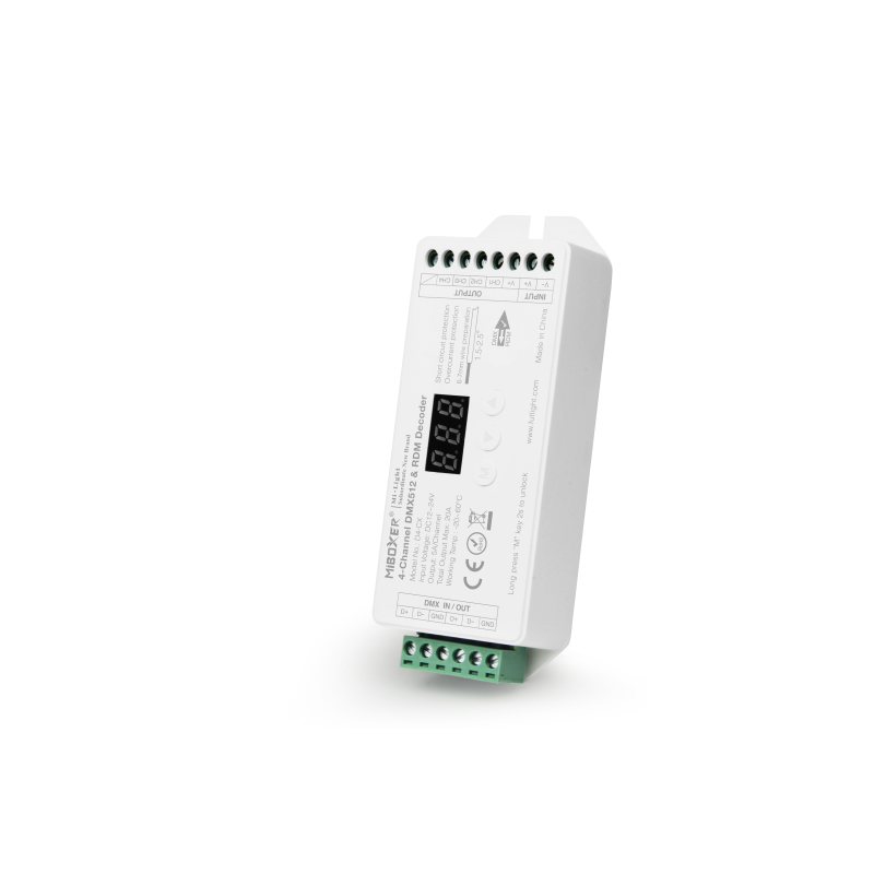 Miboxer 5 csatornás RGB-CCT DMX512-RDM LED szalag vezérlő 20A