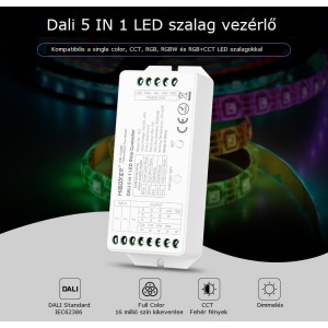 MIBOXER 5in1 DALI LED szalag vezérlő egyszínű és full color RGB+CCT LED szalagokhoz