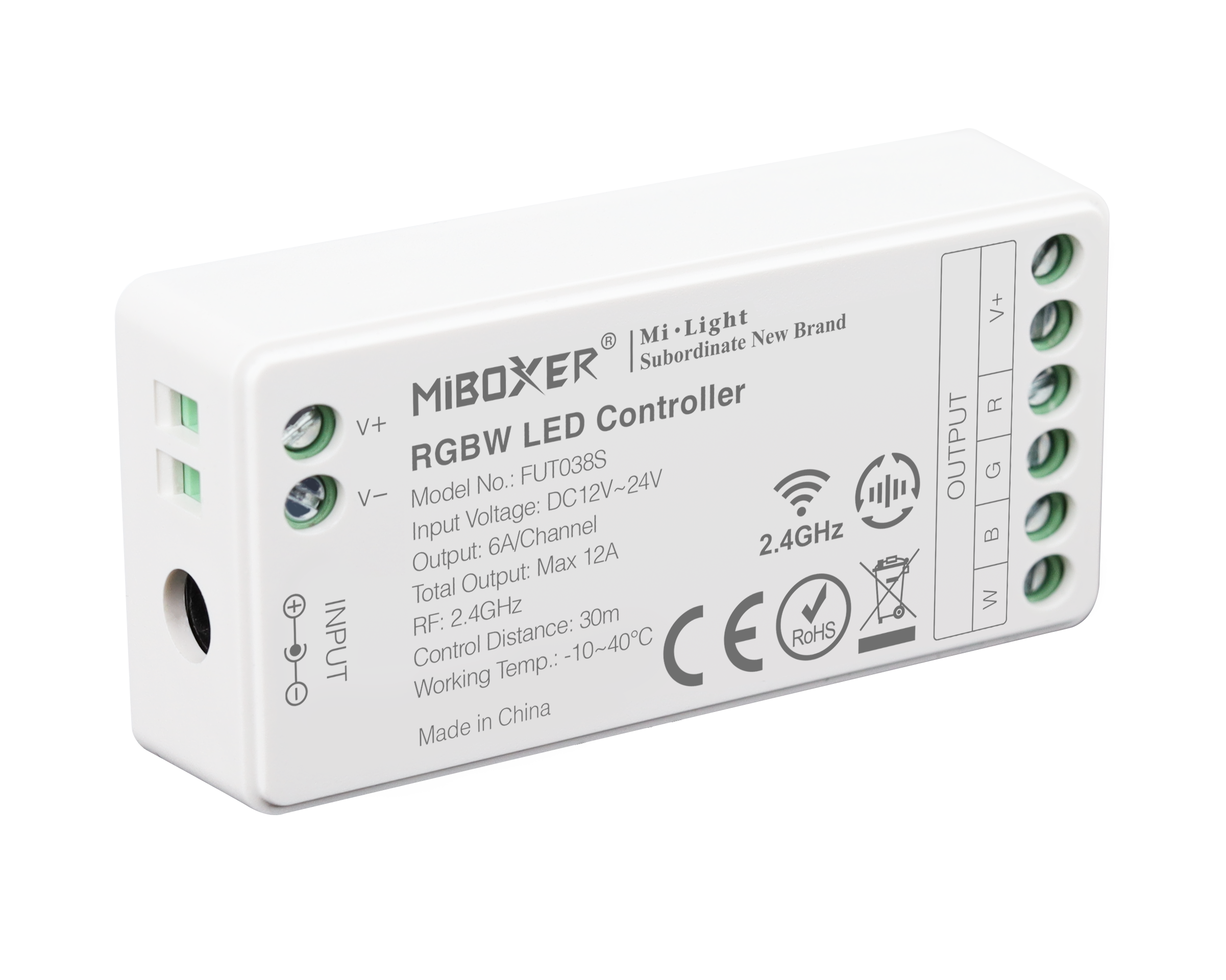 Miboxer RGBW Rádiós LED szalag vezérlő 12/24V 12A 144/288W