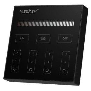 Vezeték nélküli , fali , érintős, vezérlő,  fényerőszabályozós 2,4 GHz-fekete