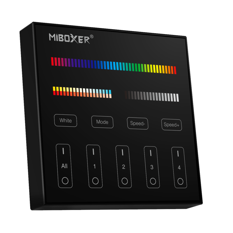 Mi-Light RGB-CCT LED 4 csatornás fali távirányító Fekete