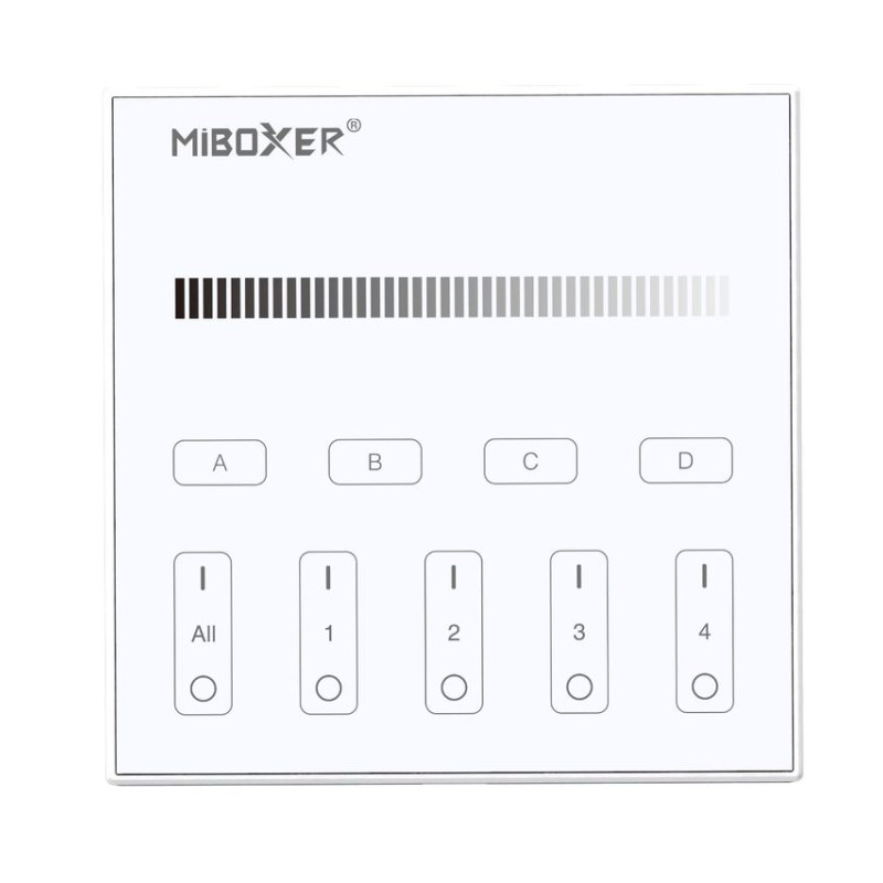 Miboxer DALI fali fényerőszabályozó panel érintős 4 csatornás