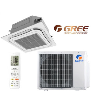 GREE UM kazettás klíma szett GUD100T1/A-S 10,5kW WiFi fali távirányítóval, páraszenzorral, téliesített,