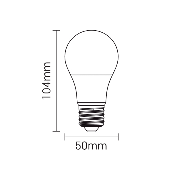 LED égő, A50, E27, 7W, 560LM, 2800K, 5év garancia