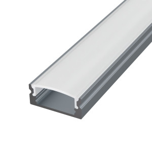U alakú LED szalag profil SF1GR SZŰRKE színű eloxált opál fedővel