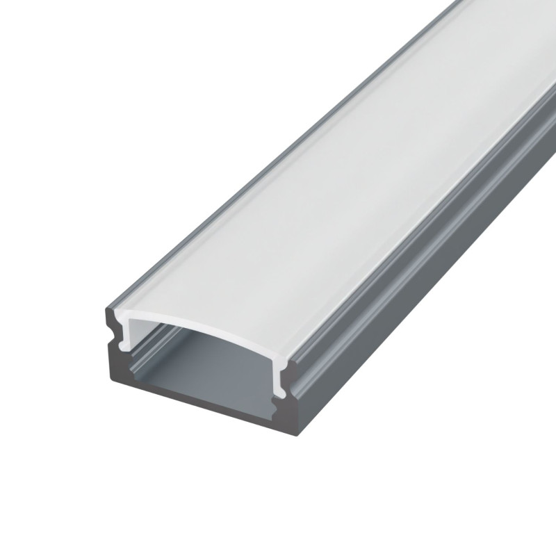 U alakú LED szalag profil SF1GR SZŰRKE színű eloxált opál fedővel