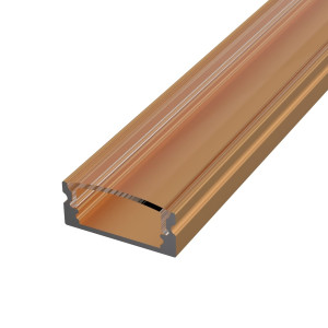 U alakú LED szalag profil SF1BR BRONZ színű eloxált víztiszta fedővel