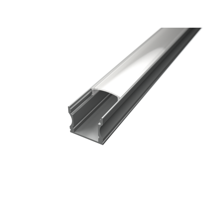 Aluminium LED profil SF2 ezüst színű eloxált opál fedővel