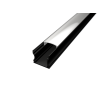 Aluminium LED profil SF2 fekete színű eloxált opál fedővel