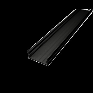 Alumínium LED profil SURFACE 3 fekete színű eloxált opál fedővel