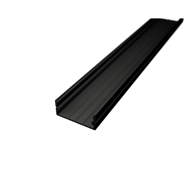 Alumínium LED profil SURFACE 3 fekete színű eloxált opál fedővel