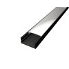 Alumínium LED profil SURFACE 3 fekete színű eloxált opál fedővel