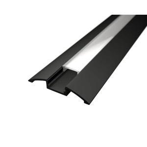 Padlóváltó Alumínium LED profil SF4B fekete eloxált opál fedővel