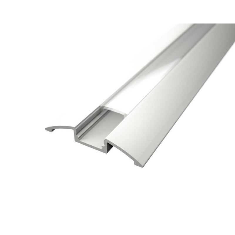 Padlóváltó Alumínium LED profil SF4W fehér eloxált opál fedővel
