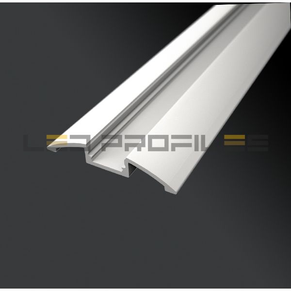 Padlóváltó Alumínium LED profil SF4W fehér eloxált opál fedővel