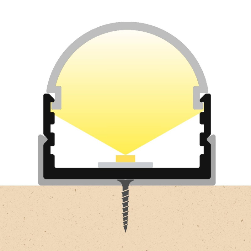 Alumínium LED szalag "U" profil SF8W (SZxM 19.8x10.1mm) fehér eloxált fedő nélkül