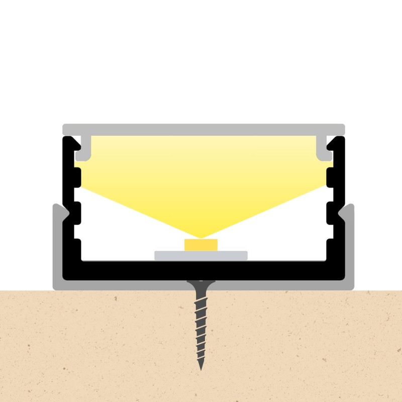 Alumínium LED szalag "U" profil SF8W (SZxM 19.8x10.1mm) fehér eloxált fedő nélkül