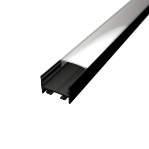 U alakú SF11B LED szalag profil fekete eloxált opál fedővel (16.6x10.6mm)
