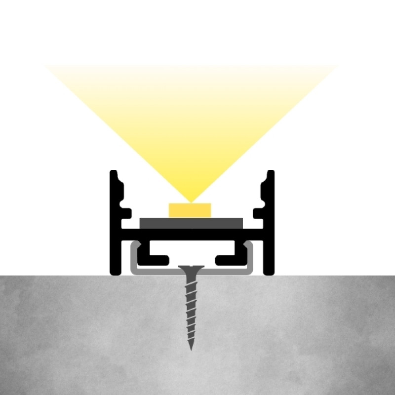 U alakú SF11 LED szalag profil ezüst eloxált opál fedővel (16.6x10.6mm)