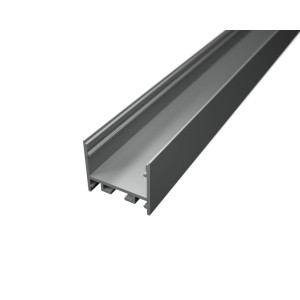 U alakú SF12 LED szalag profil ezüst eloxált víztiszta fedővel (23.4x20mm)