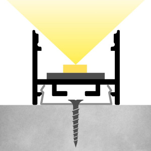 U alakú SF12 LED szalag profil ezüst eloxált opál fedővel (23.4x20mm)