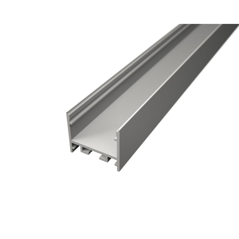 U alakú SF12W LED szalag profil fehér eloxált víztiszta fedővel (23.4x20mm)