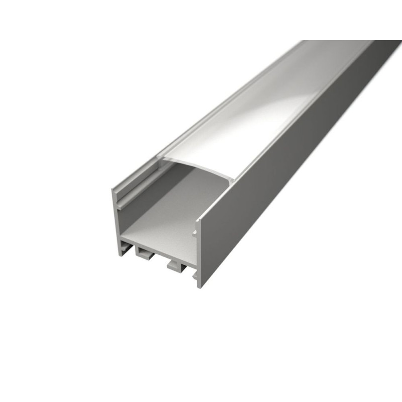 U alakú SF12W LED szalag profil fehér eloxált opál fedővel (23.4x20mm)