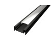 U alakú SF13 LED szalag profil fekete eloxált opál fedővel (24x10mm)