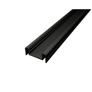 U alakú SF13 LED szalag profil fekete eloxált fekete fedővel (24x10mm)