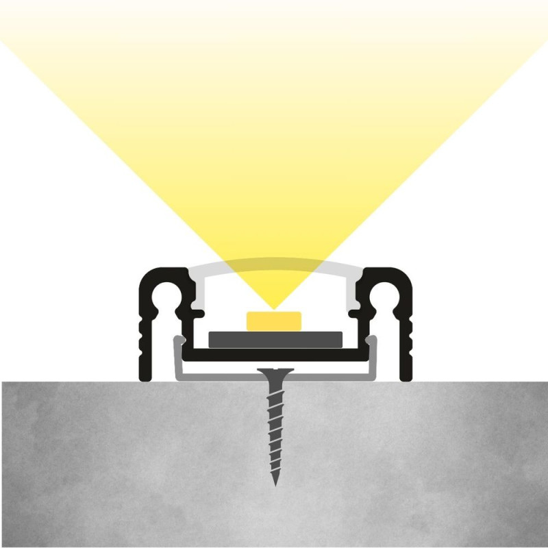 U alakú SF13 LED szalag profil ezüst eloxált opál fedővel (24x10mm)