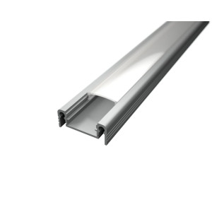 U alakú SF13 LED szalag profil ezüst eloxált opál fedővel (24x10mm)