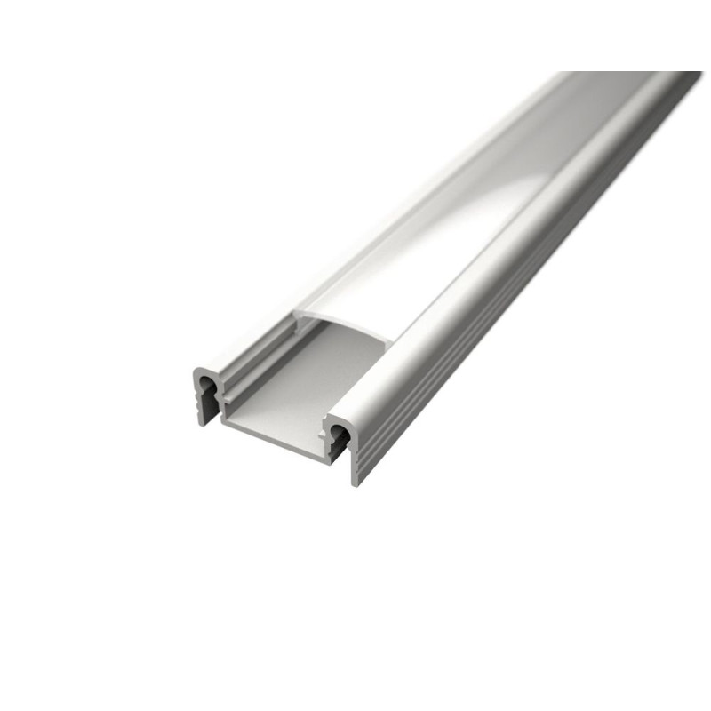 U alakú SF13 LED szalag profil fehér eloxált opál fedővel (24x10mm)