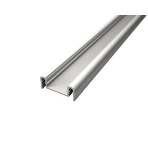 U alakú SF13 LED szalag profil fehér eloxált víztiszta fedővel (24x10mm)