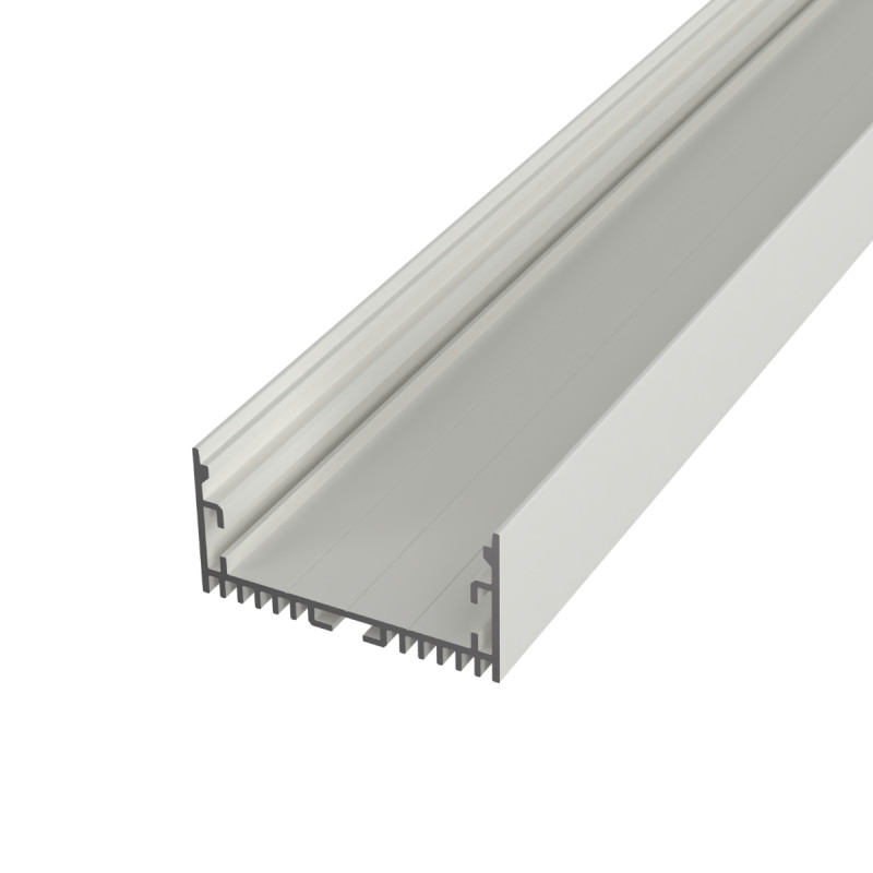 Falon kívüli alumínium LED szalag profil 49x25mm MAXI SF22W fehér eloxált, búra nélkül - HUGOLED