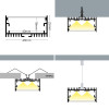Falon kívüli alumínium LED szalag profil 49x25mm MAXI SF22S ezüst eloxált, búra nélkül - HUGOLED