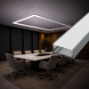Falon kívüli alumínium LED szalag profil 49x25mm MAXI SF22S ezüst eloxált, búra nélkül - HUGOLED