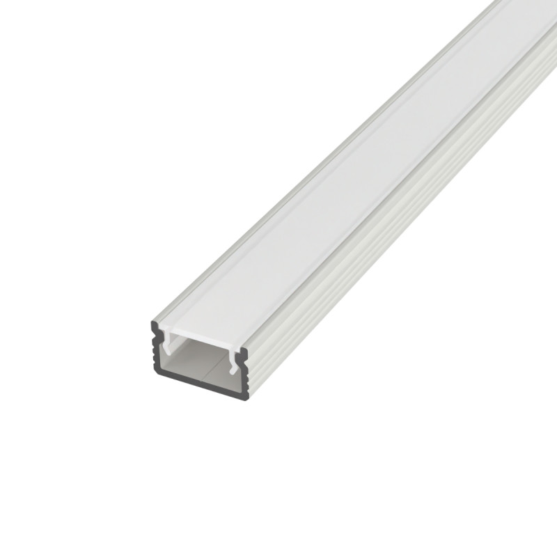 Falon kívüli alumínium LED szalag profil SF31S-O ezüst eloxált opál búrával 12x7mm - HUGOLED