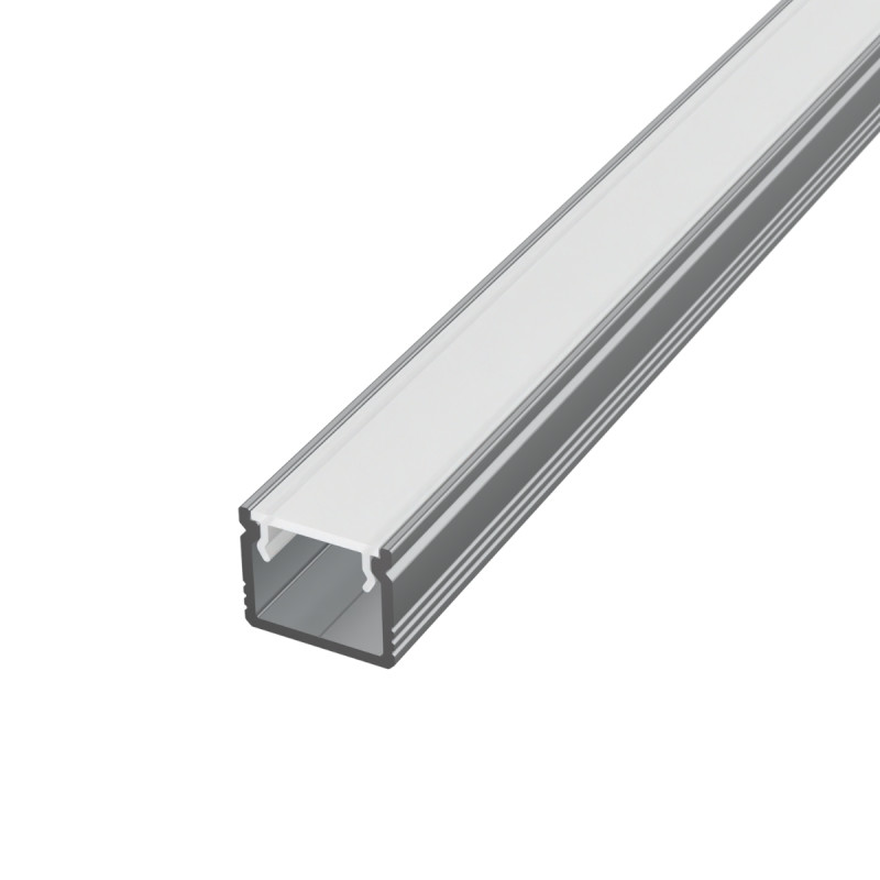 Falon kívüli alumínium LED szalag profil SF32S-O ezüst eloxált opál búrával 12x10mm - HUGOLED