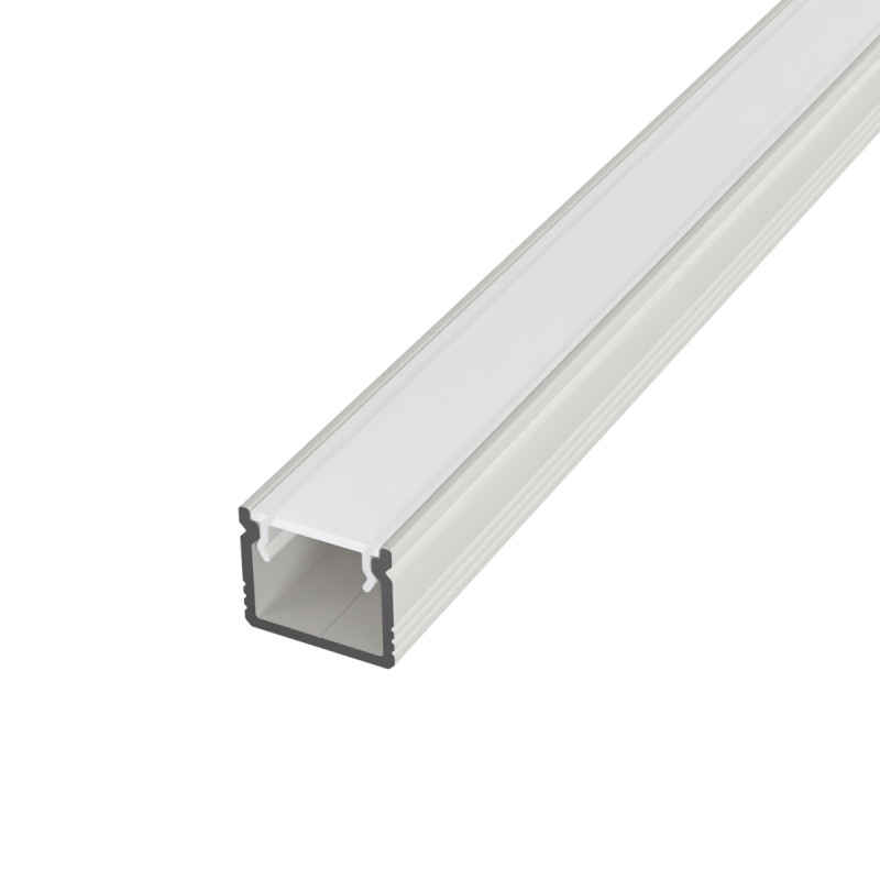 Falon kívüli alumínium LED szalag profil SF32W-O fehér eloxált opál búrával 12x10mm - HUGOLED