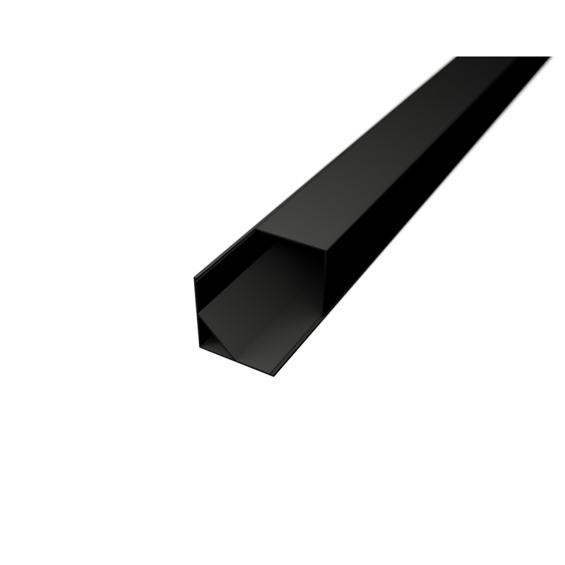 LEDPROFILES Alumínium sarok LED profil LP203B fekete eloxált fekete fedővel