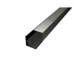 LEDPROFILES Alumínium sarok LED profil LP203B fekete eloxált átlátszó transzparens fedővel