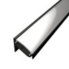 LED Szalag Sarokprofil CR6 30°/60° Alumínium Eloxált Fekete - Fedél nélkül