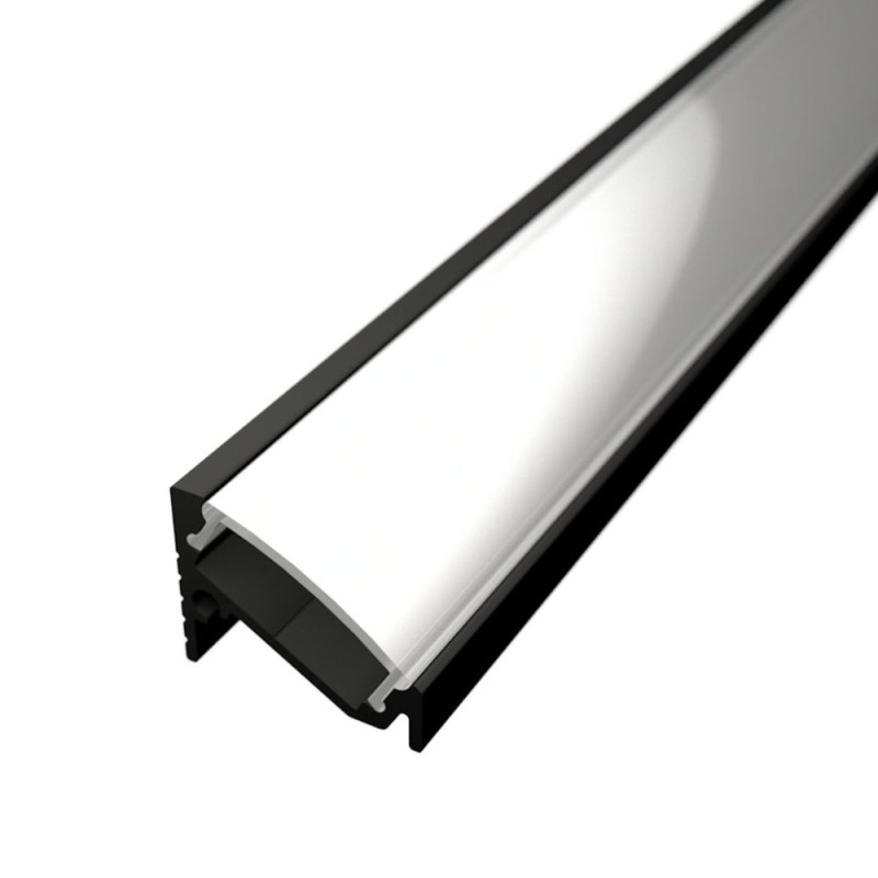 LED Szalag Sarokprofil CR6 30°/60° Alumínium Eloxált Fekete - Fedél nélkül